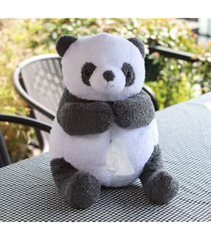 パンダティッシュケース　ぬいぐるみ　新品タグ付き　ぱんだ　PANDA Amazon｜Somnvs258 超かわいい パンダ ふわふわしい ティッシュ